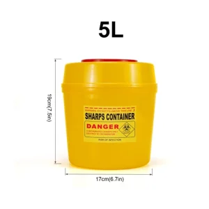 BIOHAZARD ENVASE DE DESECHO YELLOW DE 5 LITROS
