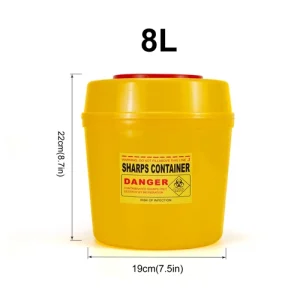 BIOHAZARD ENVASE DE DESECHO YELLOW DE 8 LITROS