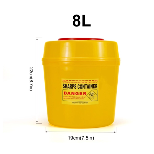 BIOHAZARD ENVASE DE DESECHO YELLOW DE 8 LITROS