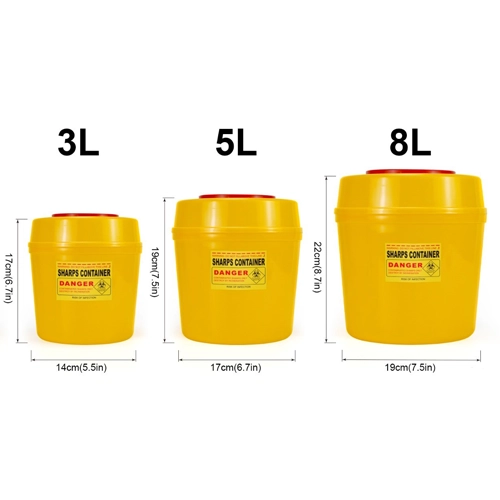 BIOHAZARD ENVASE DE DESECHO YELLOW DE 8 LITROS - Imagen 2